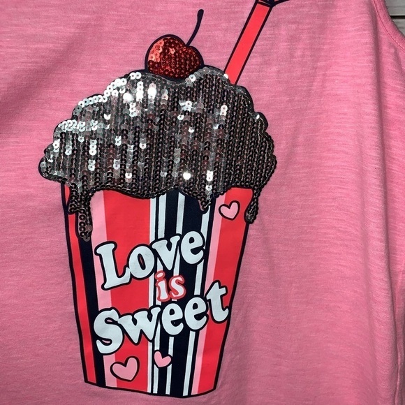 NWOT Justice “Love Is Sweet” Cupcake Tank Top - Picture 2 of 6
